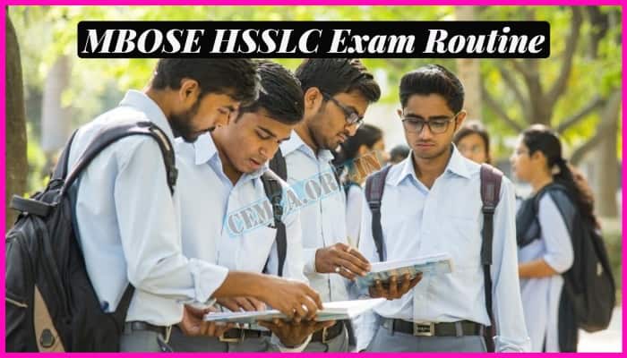 MBOSE HSSLC Exam Routine 2024