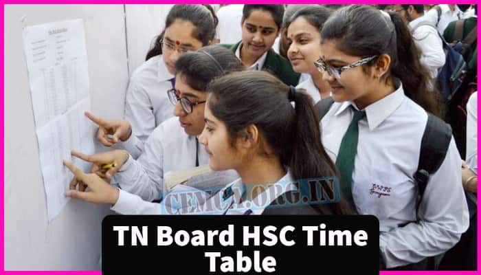 TN Board HSC Time Table 2023