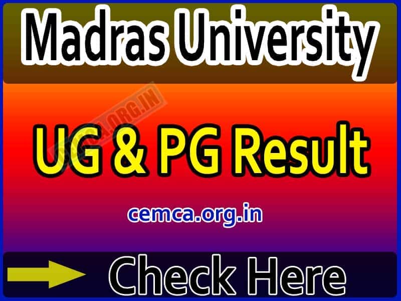 Madras University result