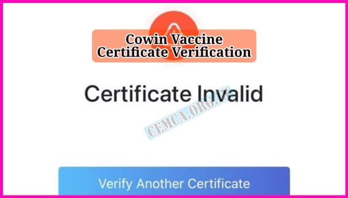 Cowin Vaccine Certificate Verification