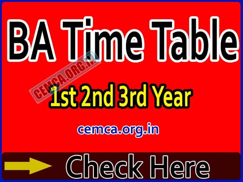 BA Time Table 2024 चेक करे B.A 1st 2nd 3rd Year Exam Date Sheet