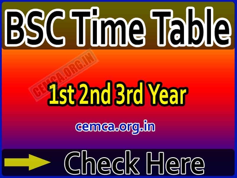 BSC Time Table