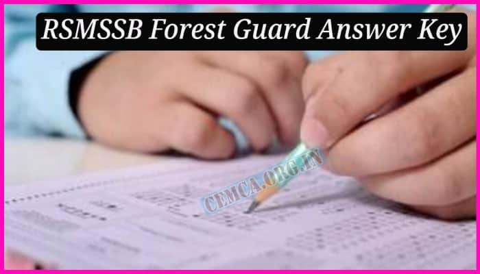 RSMSSB Forest Guard Answer Key 2023