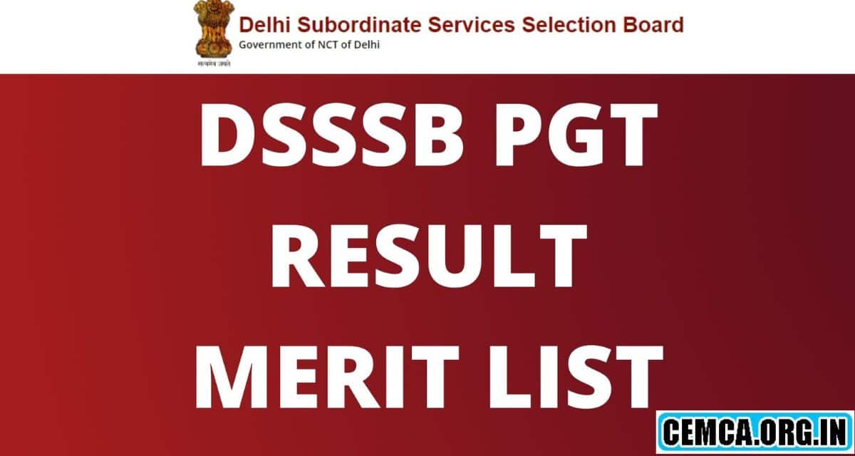 DSSSB PGT Result
