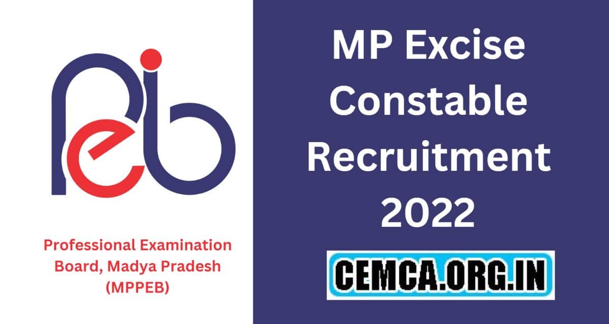 MPPEB Excise Constable Recruitment 2022