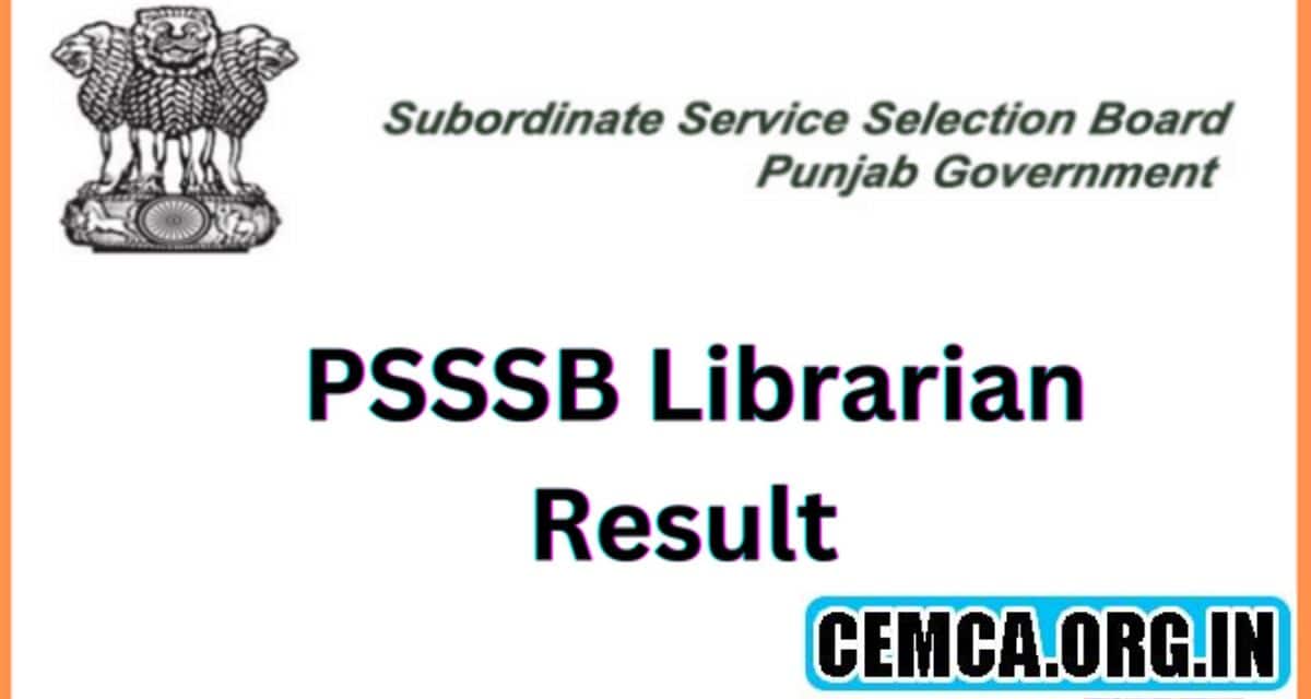 PSSSB School Librarian Result 2022