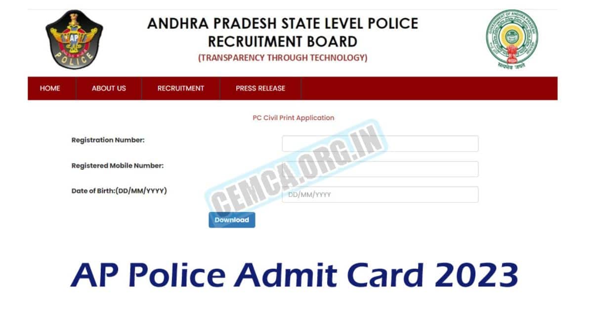 Andhra Pradesh Police Admit Card 2024
