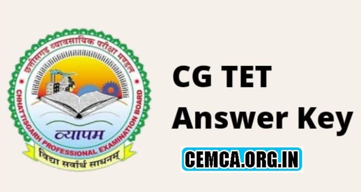 CG TET Answer Key 2023 Download Paper 1 & Paper 2 Solution