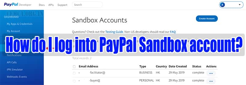 How do I log into PayPal Sandbox account