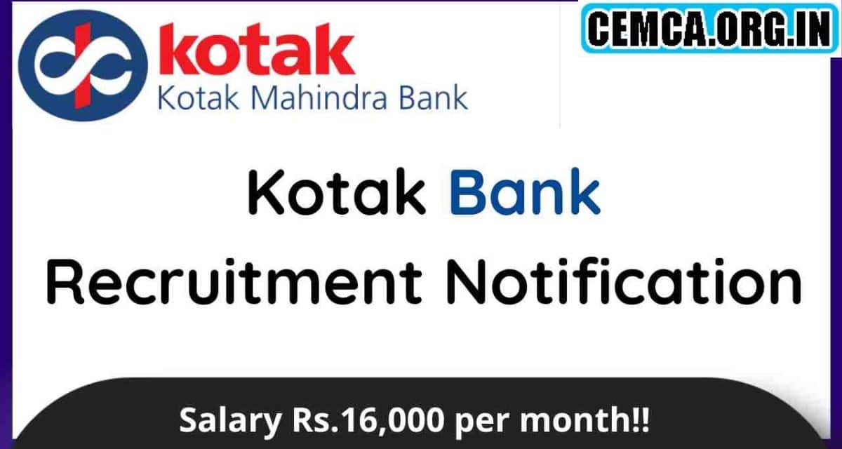 Kotak Mahindra Bank Recruitment 2024