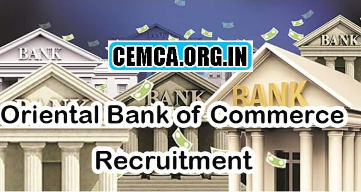 Oriental Bank Of Commerce Recruitment 2024
