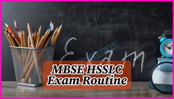 MBSE HSSLC Exam Routine 2024 