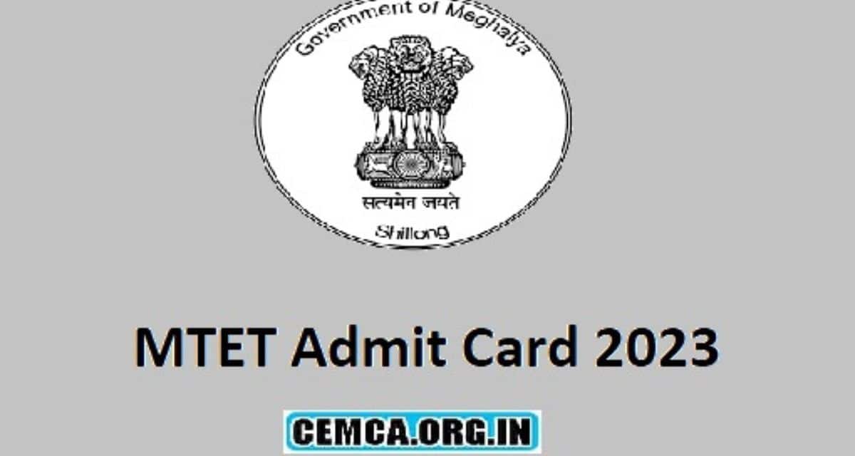 MTET Admit Card 2023