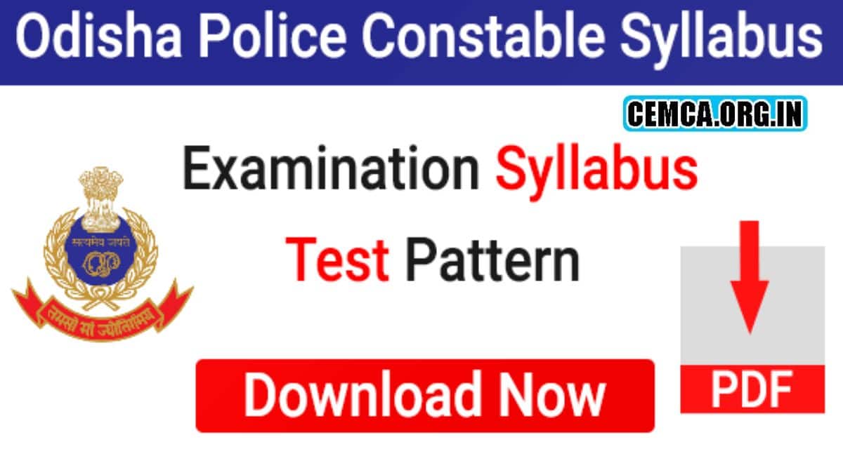 Odisha Police Exam Syllabus 2024