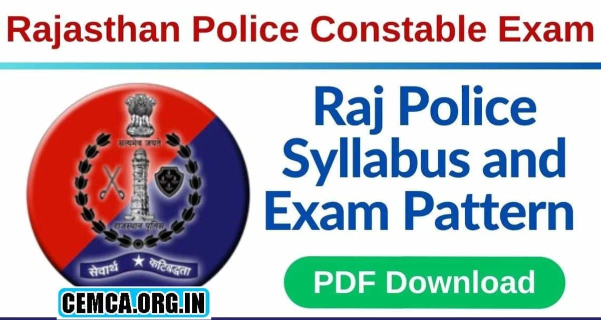 Rajasthan Police Exam Syllabus 2024