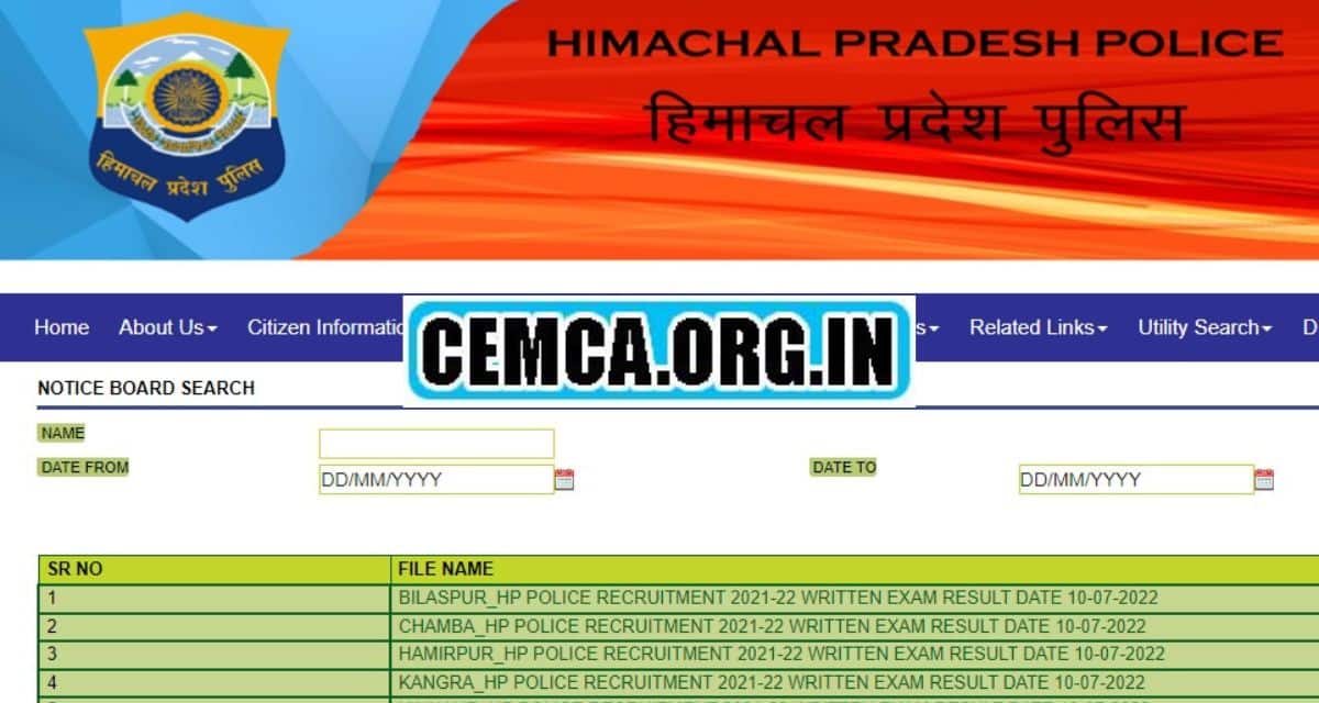 Himachal Pradesh Police Result 2023