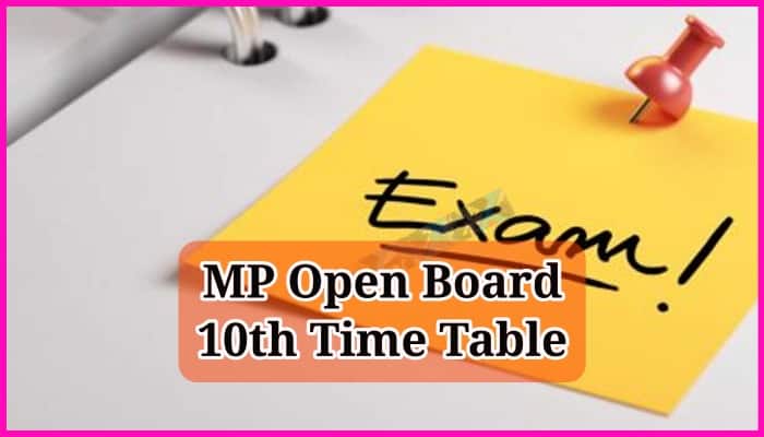 MP Open Board 10th Time Table 2024