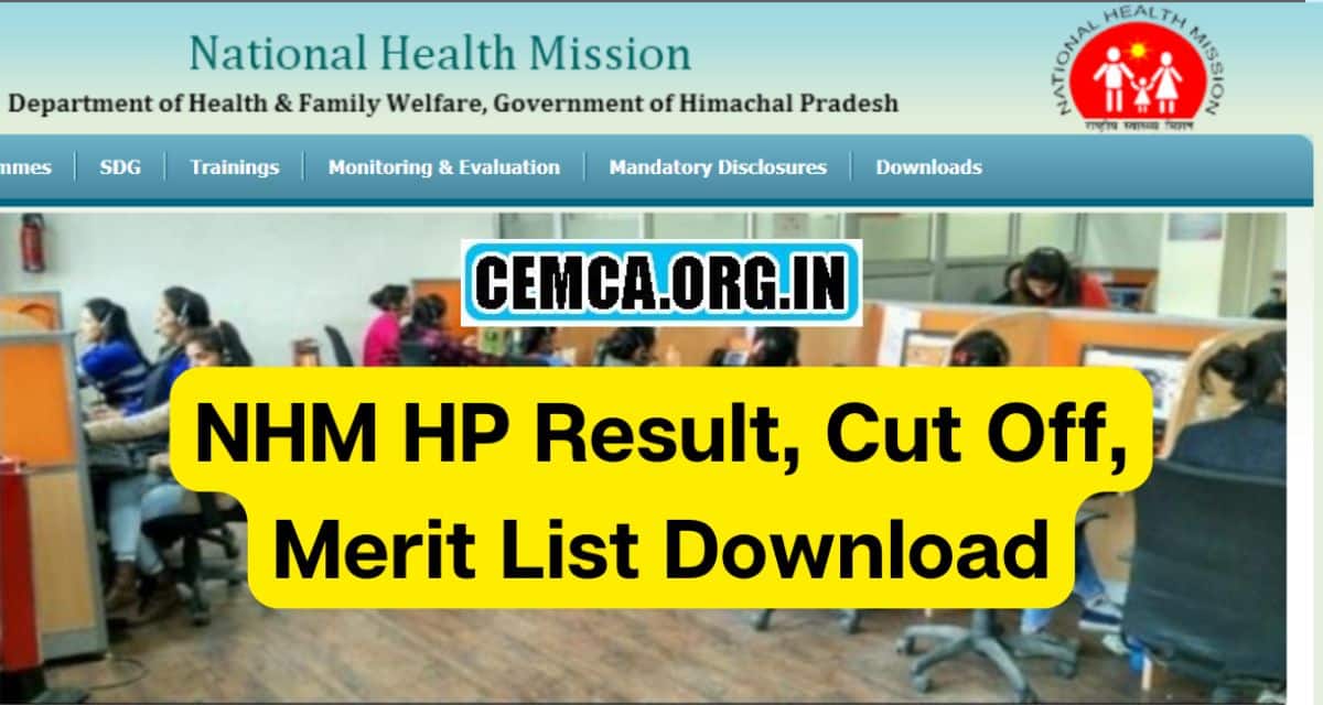 NHM Himachal Pradesh Exam Result 2023