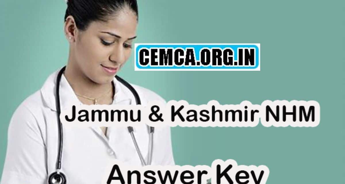 NHM Jammu Kashmir Exam Answer Key 2023