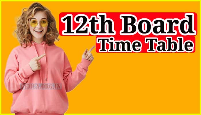 12th Board Time Table 2024
