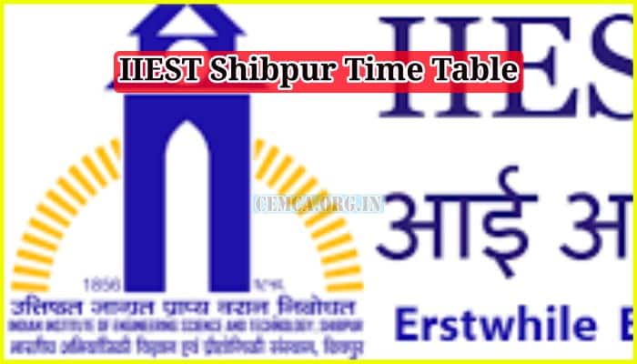 IIEST Shibpur Time Table