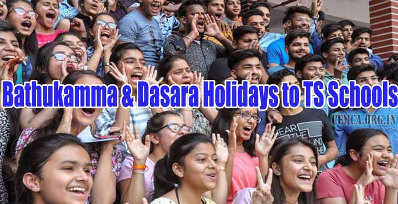 Bathukamma and Dasara Holidays to TS Schools