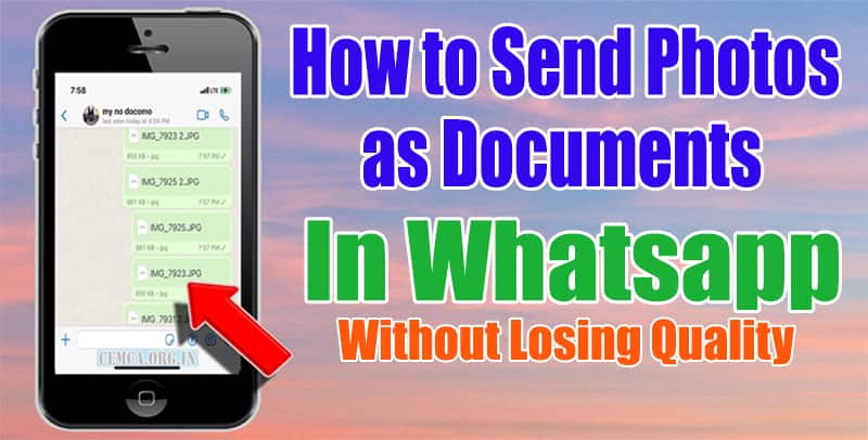 How to Send Photos as Document in Whatsapp