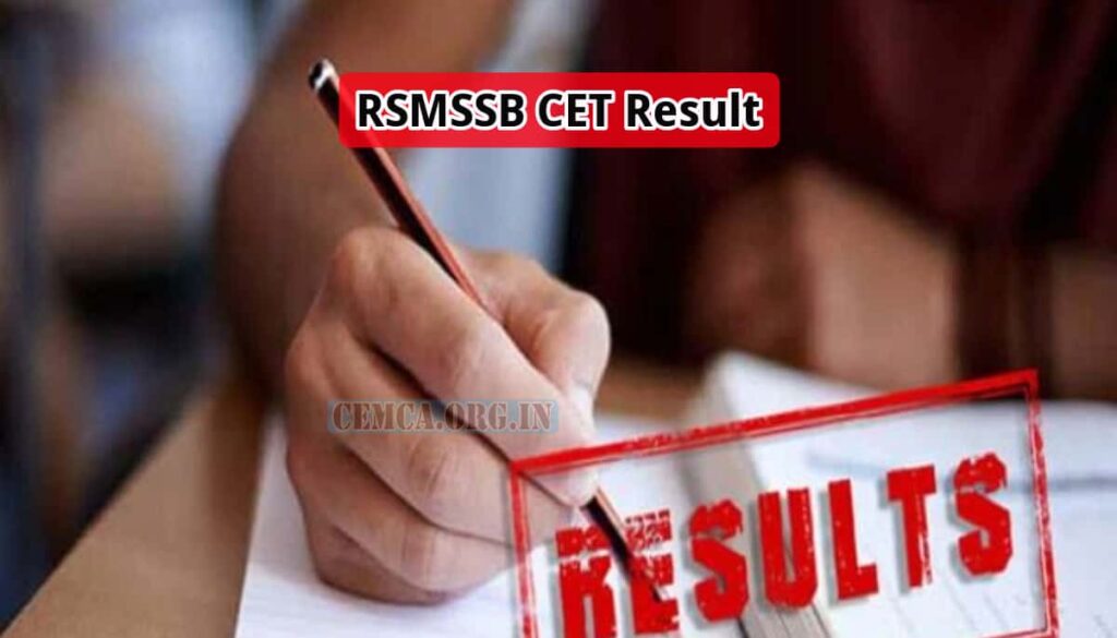 RSMSSB CET Result