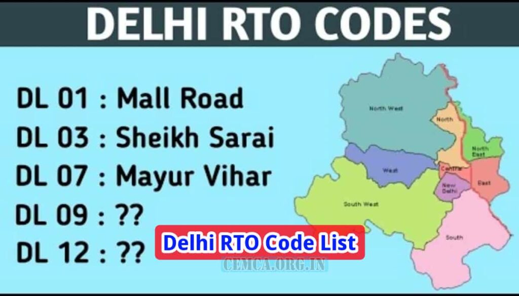 Delhi RTO Code List