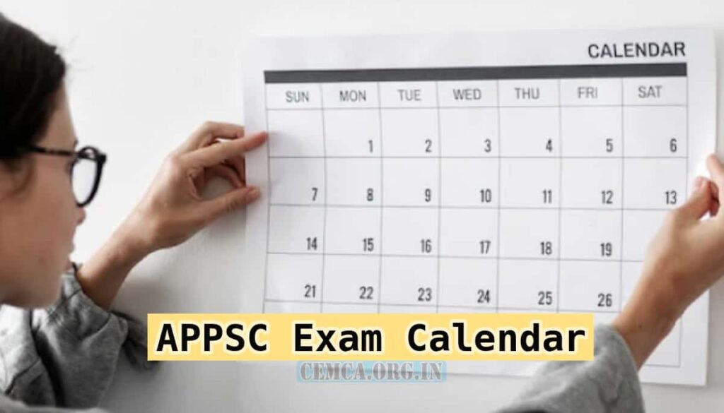 APPSC Exam Calendar