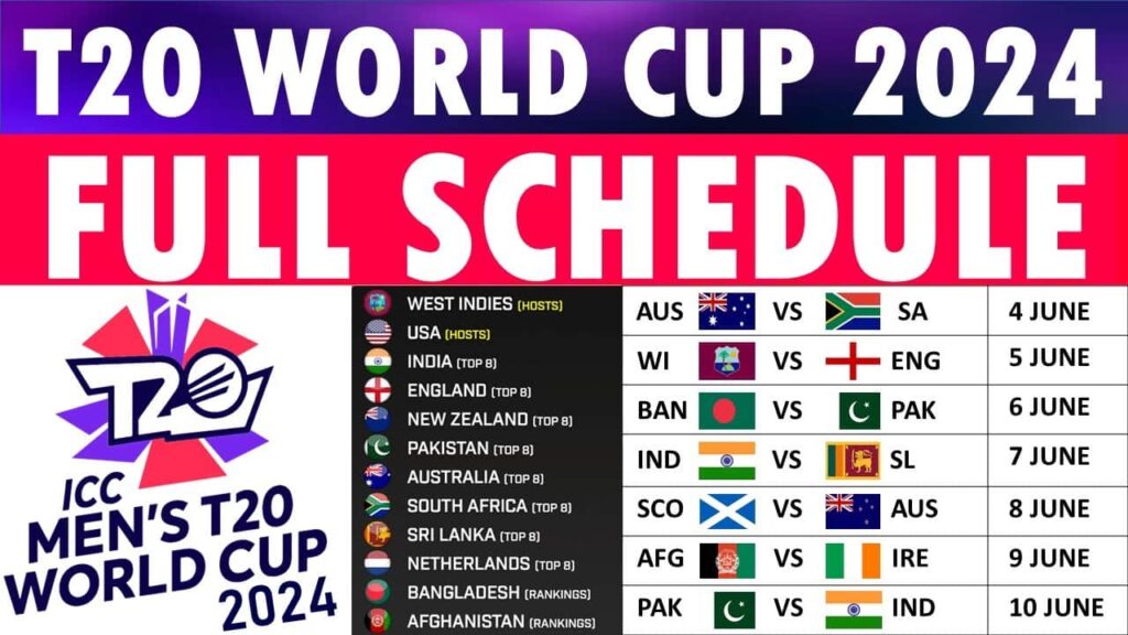 T20 World Cup 2024 Schedule