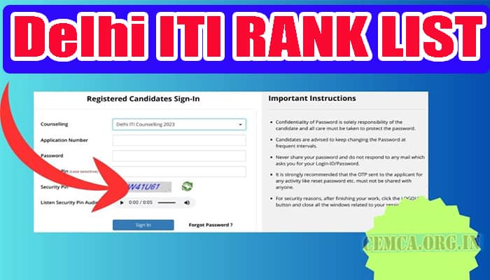 Delhi ITI Rank List