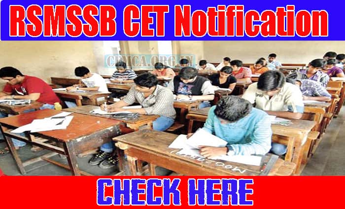 RSMSSB CET Notification