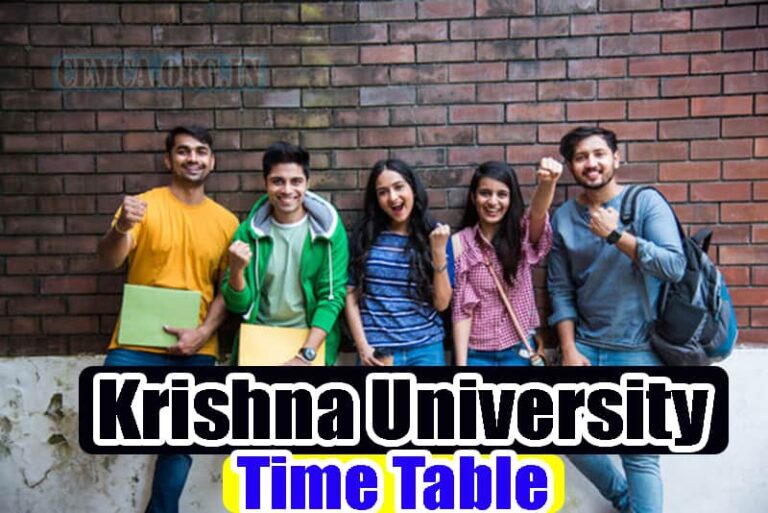 Krishna University Time Table 2024 krishnauniversity.ac.in UG PG 1st