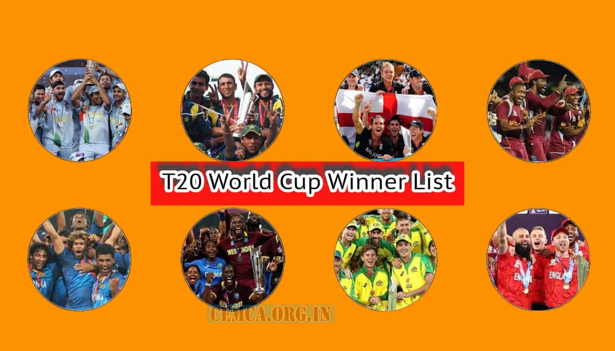 T20 World Cup Winner List